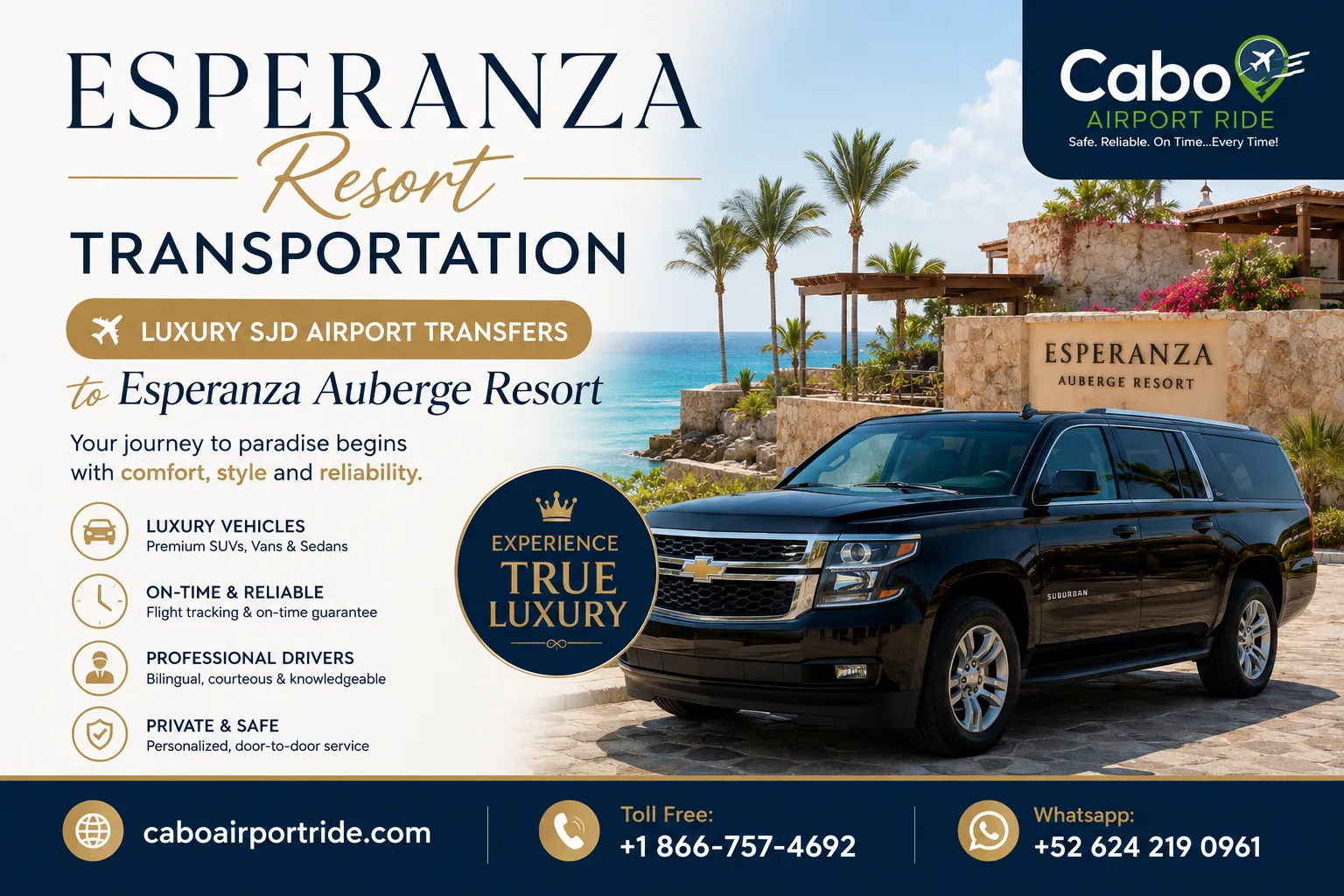 Esperanza Resort Transportation Luxury SJD Airport Transfers to Esperanza Auberge Resort_resultado