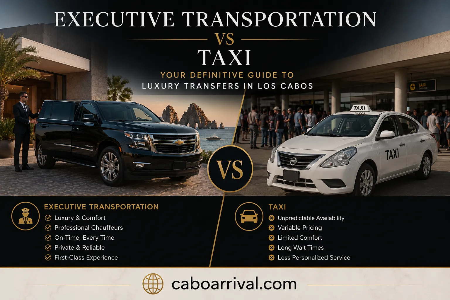 Executive Transportation vs Taxi Your Definitive Guide to Luxury Transfers in Los Cabos_resultado