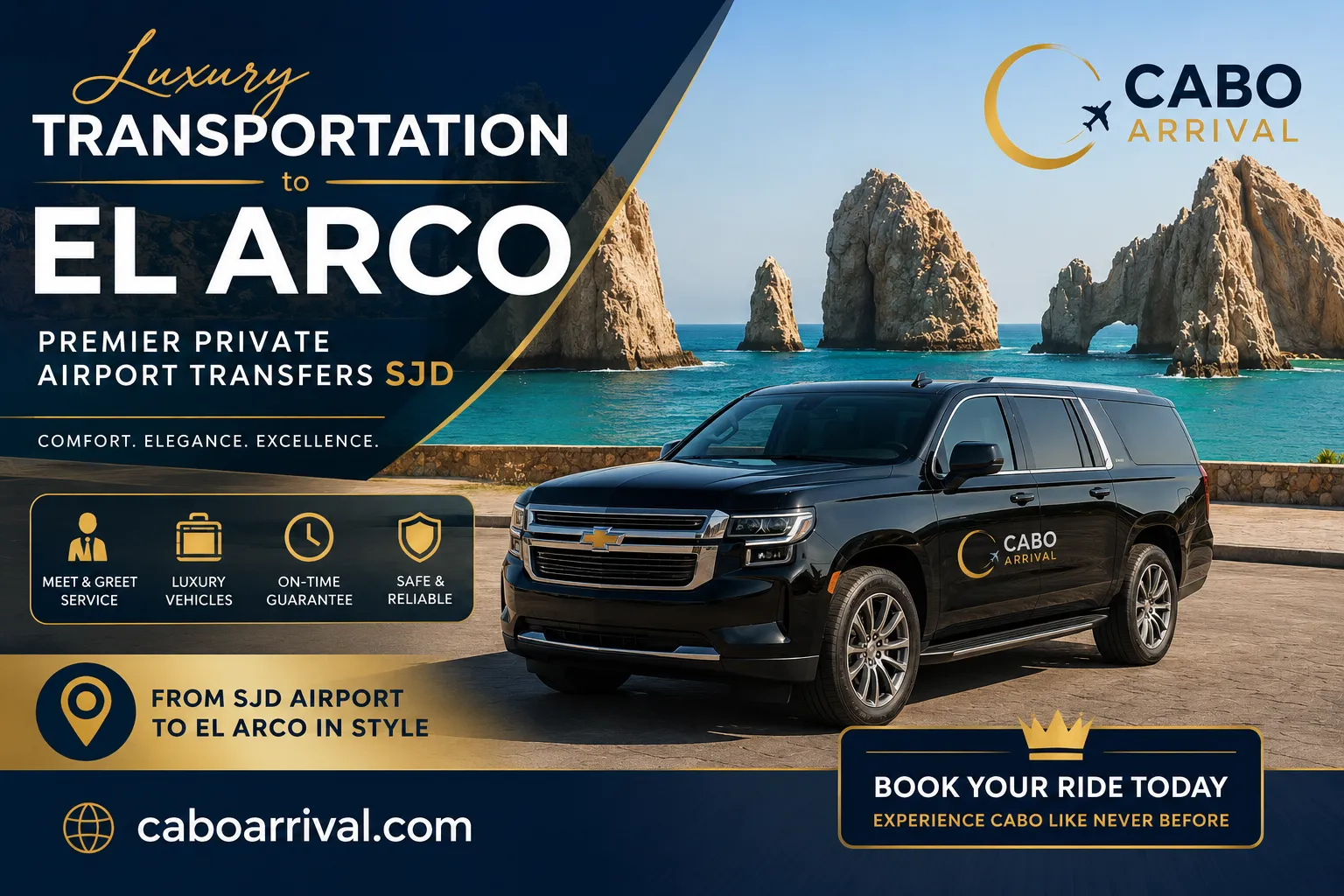 Luxury Transportation to El Arco Premier Private Airport Transfers SJD_resultado
