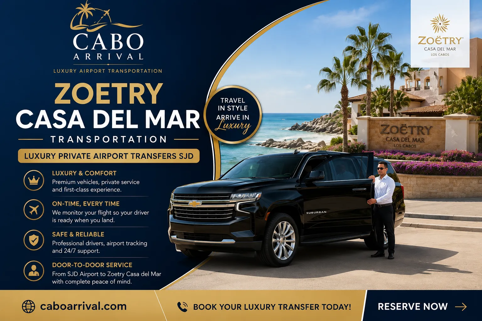 Zoetry Casa del Mar Transportation Luxury Private Airport Transfers SJD_resultado