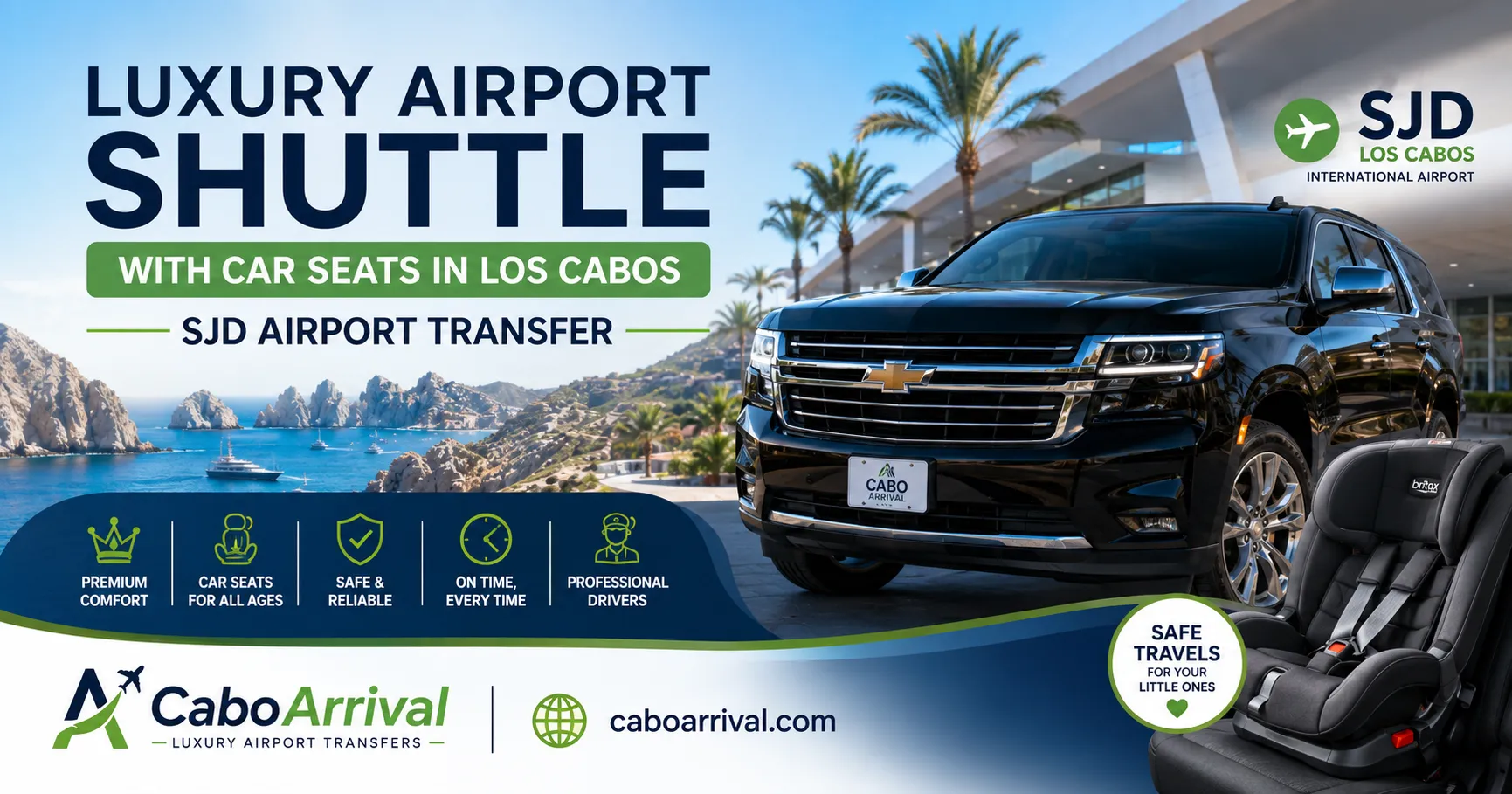 Luxury Airport Shuttle with Car Seats in Los Cabos SJD Airport Transfer_resultado