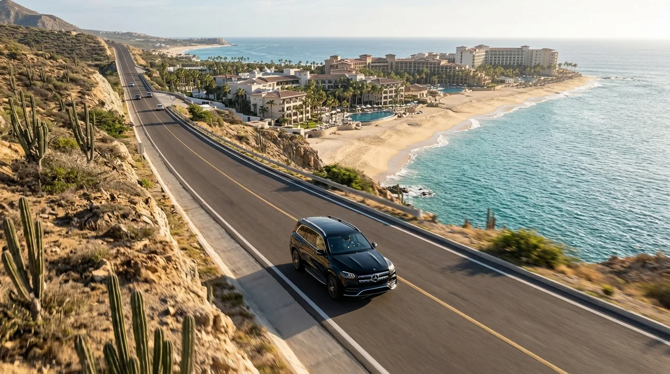Comfortable private van interior for family transportation in Los Cabos